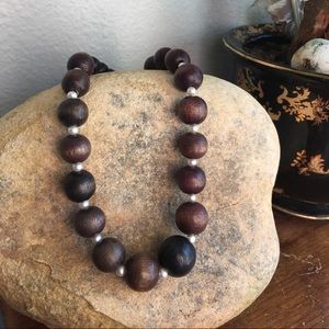 ‼️ Wood bead boho necklace